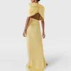 Satin-Maxikleid mit kurzen Ärmeln