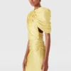 Satin-Maxikleid mit kurzen Ärmeln