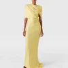Satin-Maxikleid mit kurzen Ärmeln