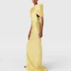 Satin-Maxikleid mit kurzen Ärmeln