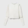 Satin-Oberteil mit Cape-Ärmeln und Cut-outs