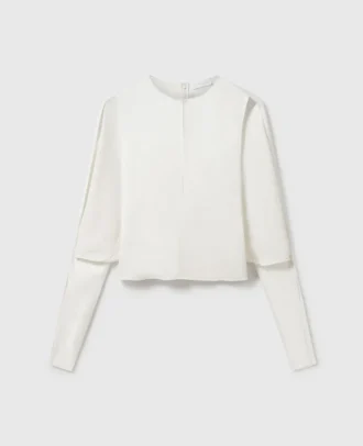 Satin-Oberteil mit Cape-Ärmeln und Cut-outs