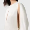 Satin-Oberteil mit Cape-Ärmeln und Cut-outs
