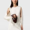 Satin-Oberteil mit Cape-Ärmeln und Cut-outs