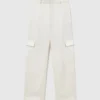 Satinierte, locker sitzende Cargohose
