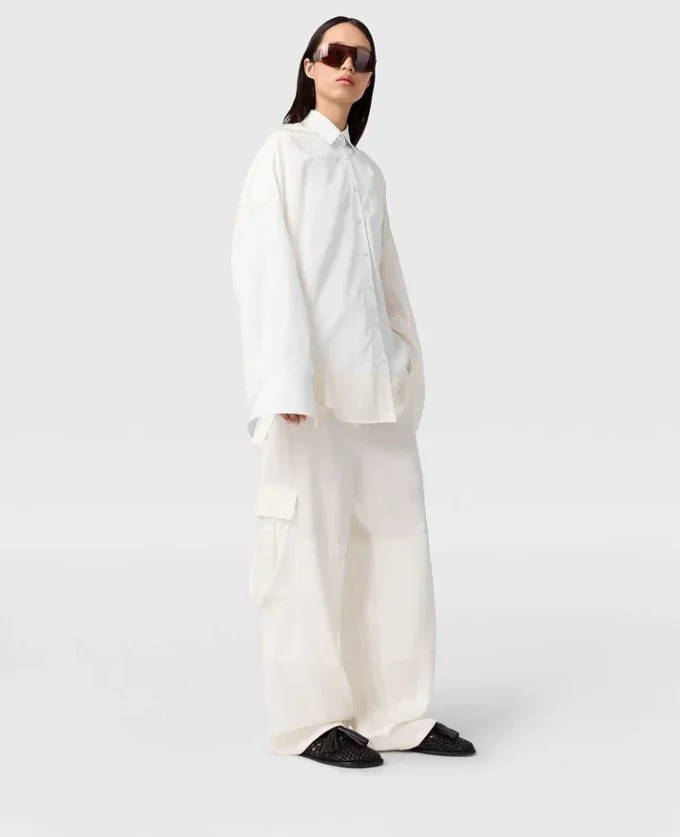 Satinierte, locker sitzende Cargohose