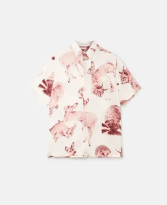 Seidenhemd mit Wildtier-Print