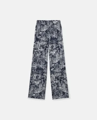 Seidenpyjamahose mit Fungi Forest-Print
