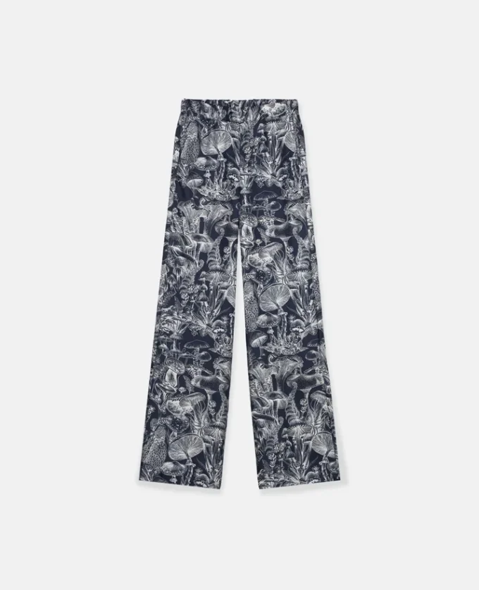 Seidenpyjamahose mit Fungi Forest-Print