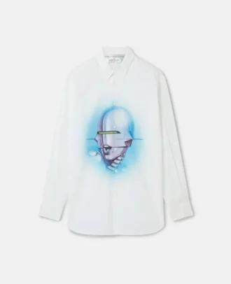 Sexy Boyfriend-Shirt aus Bio-Baumwolle mit Robot-Print