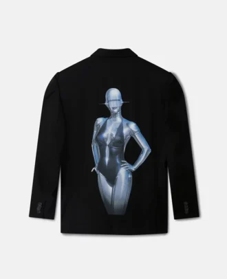 Sexy Roboter-Grafik-Blazer mit Smokingrevers