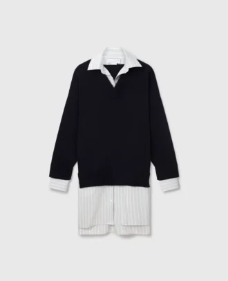 Shirtkleid mit Rundhalsausschnitt