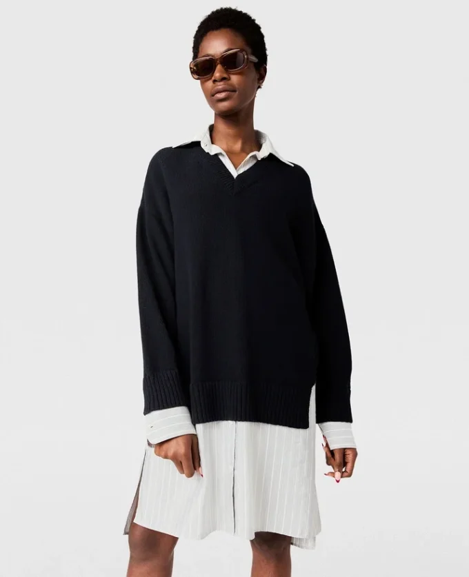 Shirtkleid mit Rundhalsausschnitt