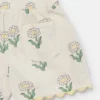 Shorts mit elastischem Bund und Wellenkante mit Gänseblümchen