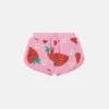 Shorts mit Erdbeerprint und Fransen