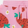 Shorts mit Erdbeerprint und Fransen