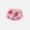 Shorts mit Erdbeerprint und Fransen