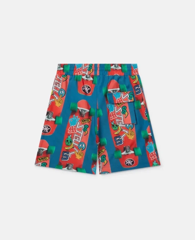 Shorts mit Skateboard-Print