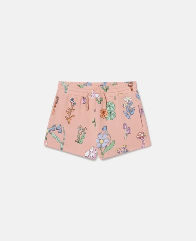 Shorts mit Waldprint und Kordelzug