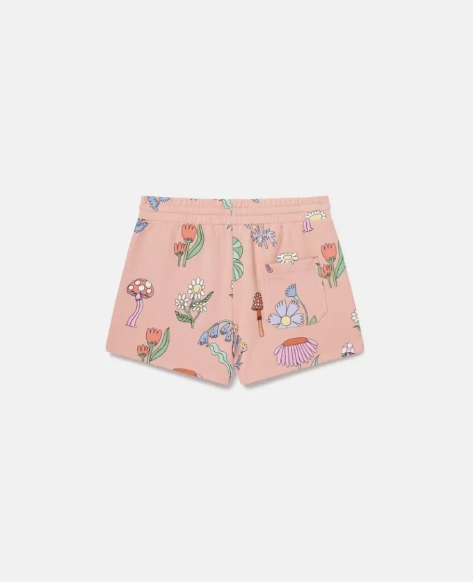Shorts mit Waldprint und Kordelzug