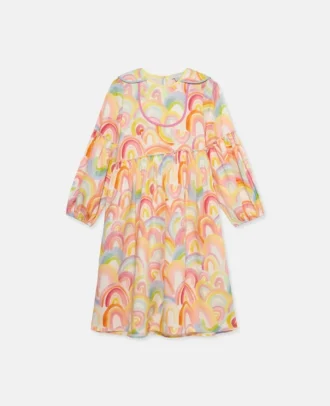 Skaterkleid mit Regenbogen-Aquarellprint