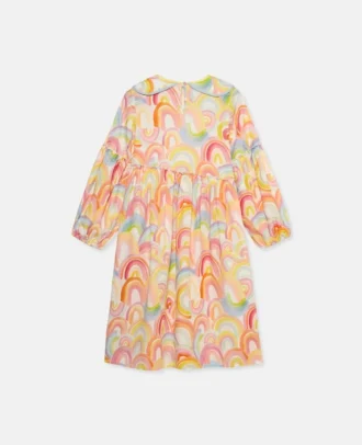 Skaterkleid mit Regenbogen-Aquarellprint