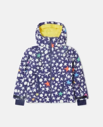 Ski-Jacke mit Kapuze und Sternenprint