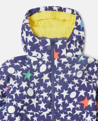 Ski-Jacke mit Kapuze und Sternenprint