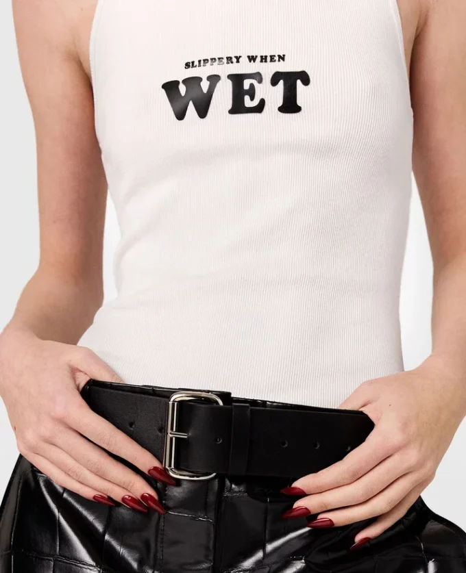 Slippery When Wet Racerback-Tanktop