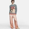 Slogan-Pullover aus Baumwollstrick „Don’t Waste Another Day”