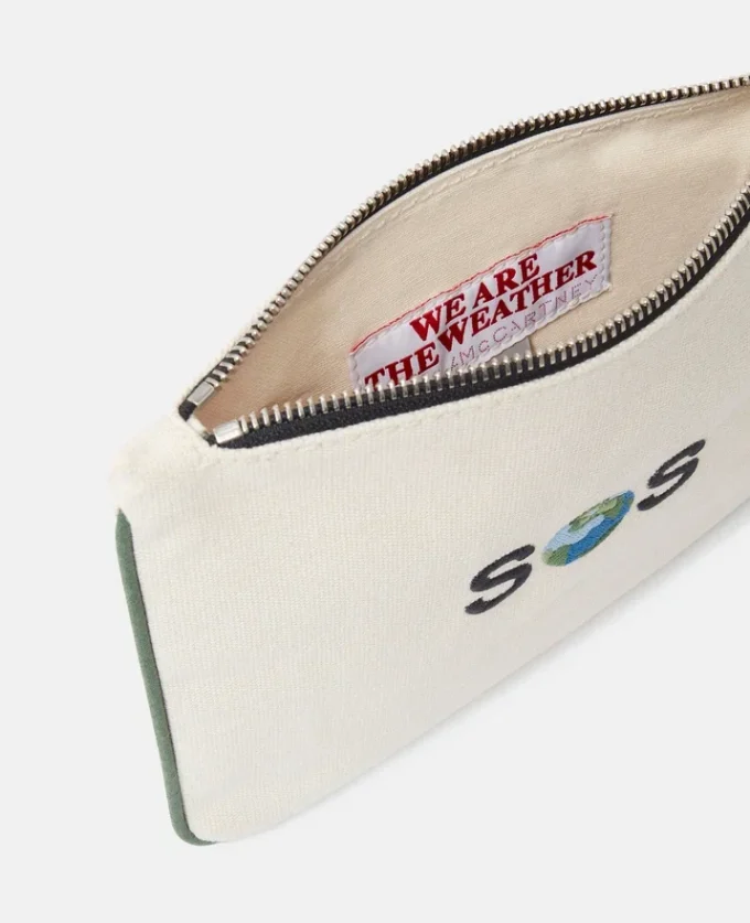 SOS bestickter Kartenhalter mit Reißverschluss