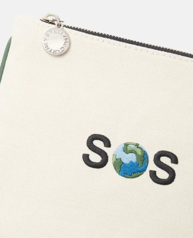 SOS bestickter Kartenhalter mit Reißverschluss