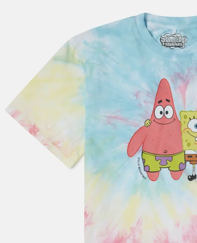 SpongeBob Grafik-T-Shirt mit Batikmuster