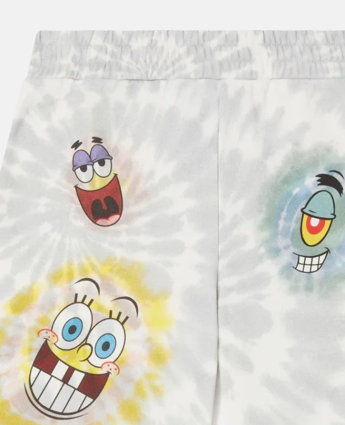 SpongeBob Shorts mit Grafikprint und Batikoptik