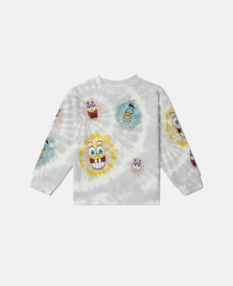 SpongeBob Sweatshirt mit Grafikprint und Batikoptik
