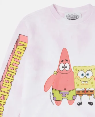 SpongeBob Sweatshirt mit Grafikprint und Batikoptik