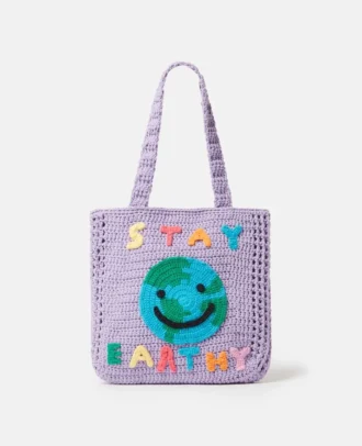Stay Earthy Grafik-Strick-Tragetasche