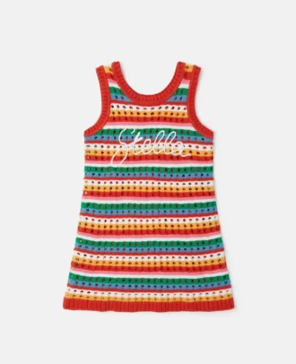 Stella Besticktes, ärmelloses Kleid aus Häkelstoff