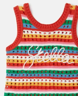 Stella Besticktes, ärmelloses Kleid aus Häkelstoff
