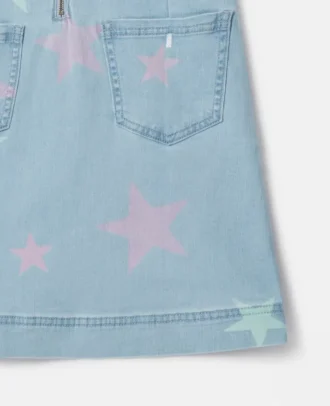 Stella Star Print Denim T-Shirt-Kleid