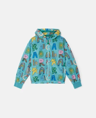 Stella Woodland Lettering Regenjacke mit Kapuze