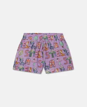 Stella Woodland Shorts mit elastischem Bund und Schriftzug