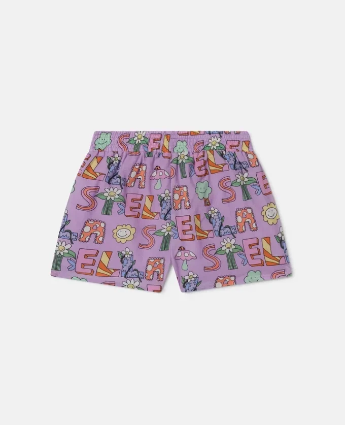 Stella Woodland Shorts mit elastischem Bund und Schriftzug