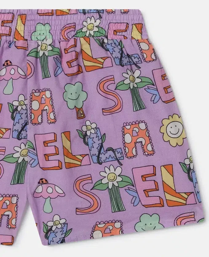 Stella Woodland Shorts mit elastischem Bund und Schriftzug