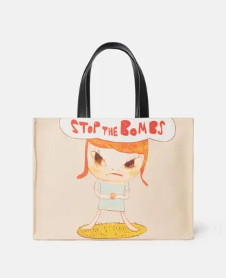 Stop the Bombs Print Baumwoll-Canvas-Tasche