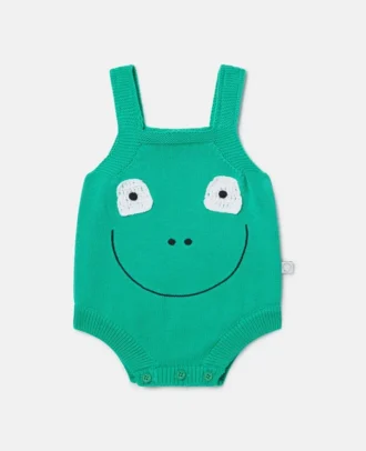 Strampler mit Frosch-Stickerei