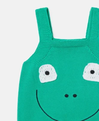 Strampler mit Frosch-Stickerei