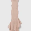 Strick-Maxikleid mit ausgestelltem Rock
