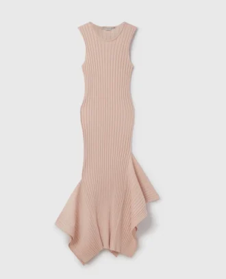 Strick-Maxikleid mit ausgestelltem Rock