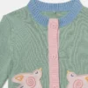 Strickjacke mit Tauben-Stickerei